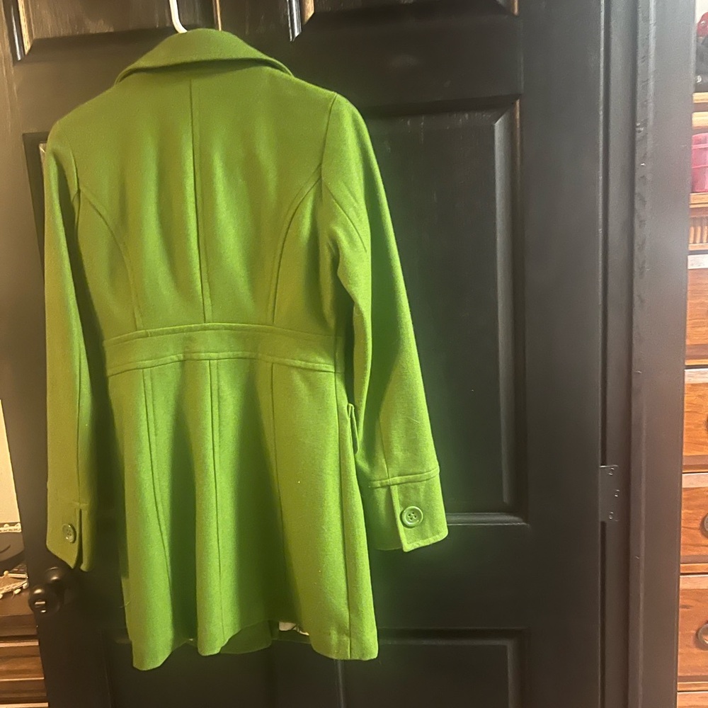 Tulle Lush Green Pea Coat - Picture 2 of 3